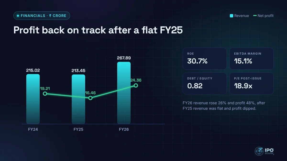 Acme India Industries revenue and net profit with key ratios