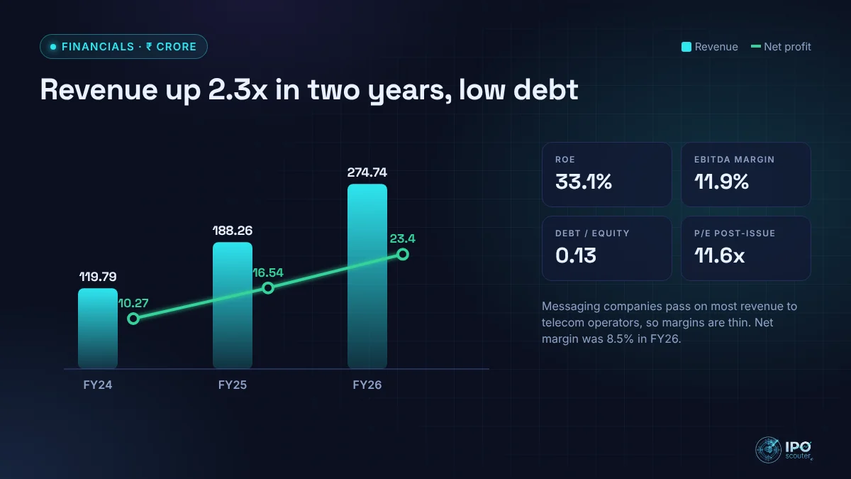 Dove Soft revenue and net profit with key ratios