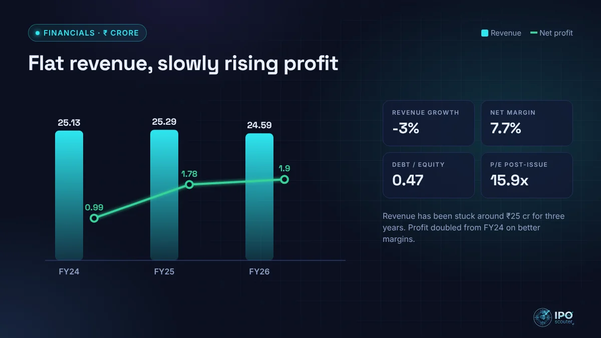 Dudani Retail revenue and net profit with key ratios