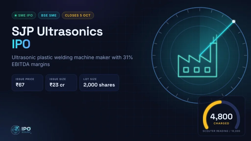 SJP Ultrasonics IPO price band, issue size and Scouter reading